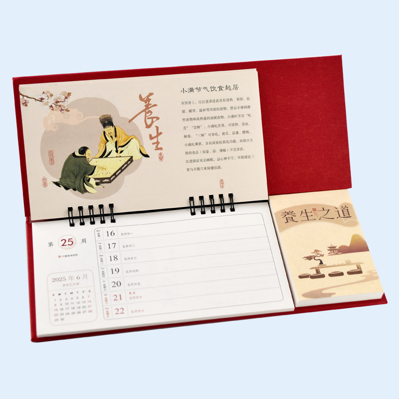 2025 Perfessional Custom Printing Multi-Function Desk Calendar with Notepad