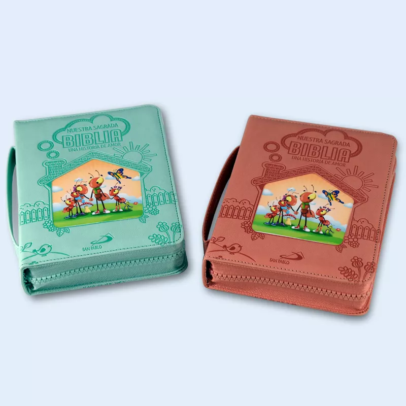 Customized PU Softcover Zipper Children Bible