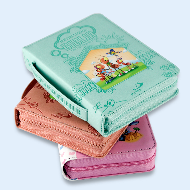Customized PU Softcover Zipper Children Bible