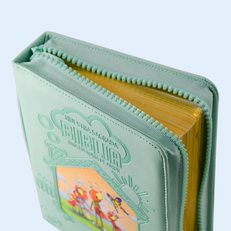 Customized PU Softcover Zipper Children Bible