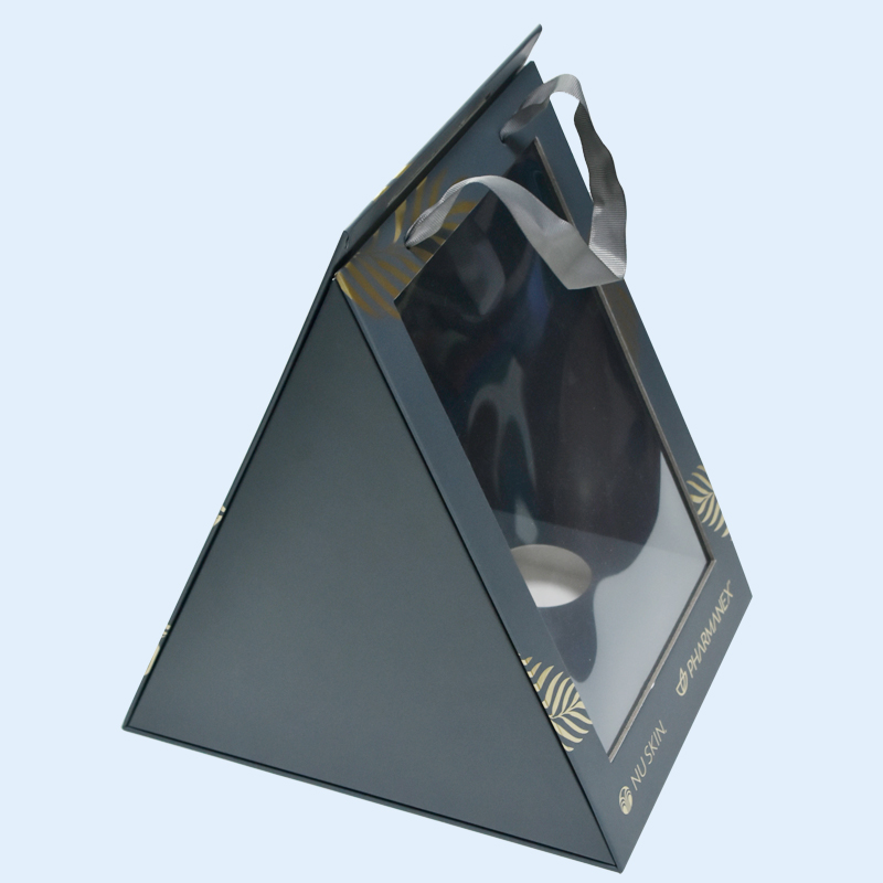 Custom Triangle Rigid Box Logo Printing Cardboard Full Color Folding Packaging Box