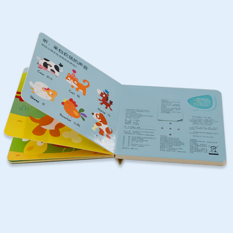 Children Push Button Sound Books Audio Board Book with Buttons Sound Module