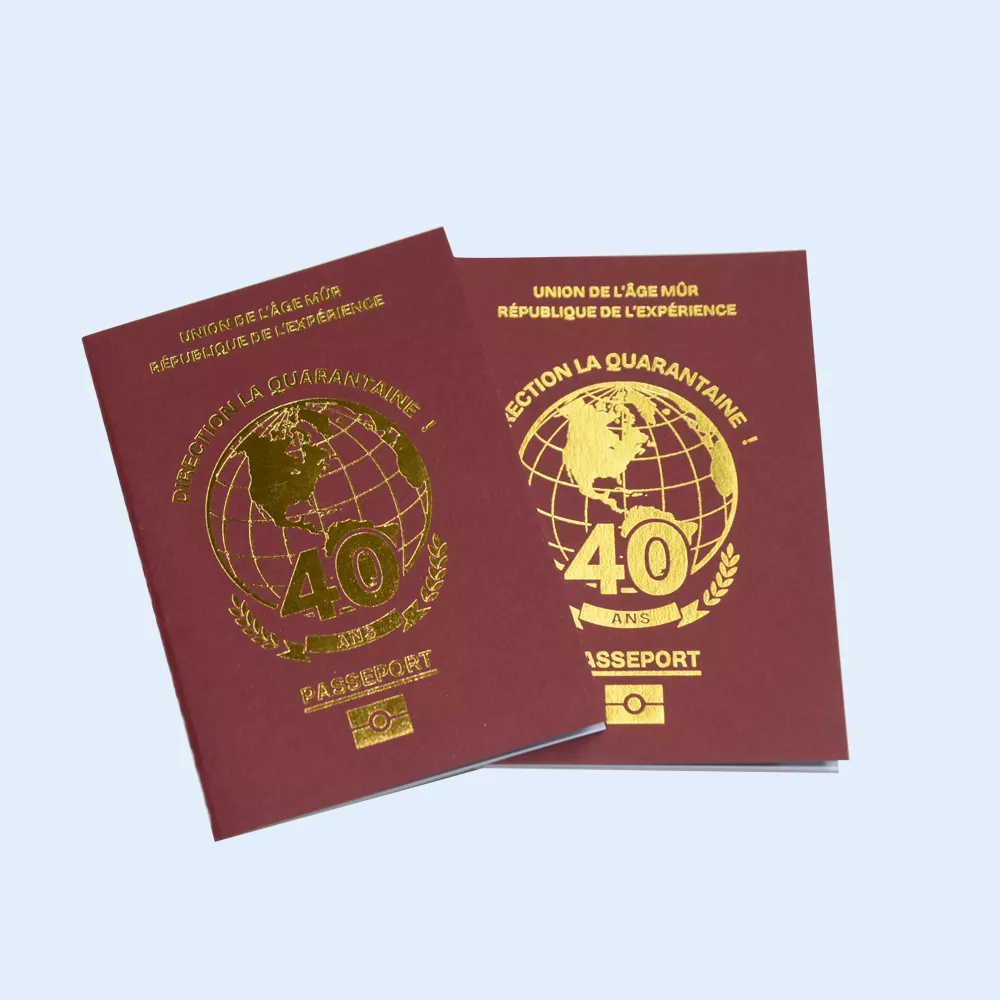 Hot Stamping PU Leather Brochure Booklet Custom Printing
