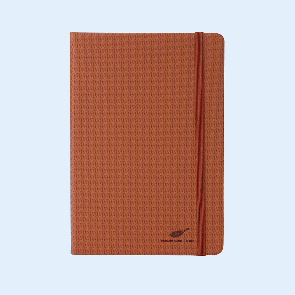 Customized Office Brown PU Leather Diary Hardcover Notebook