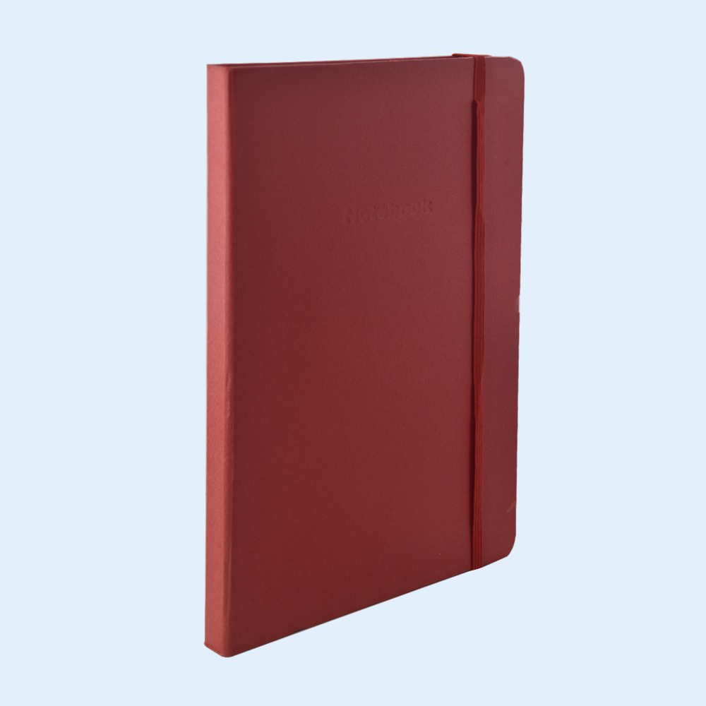 Customized Office Red PU Leather Diary Hardcover Notebook