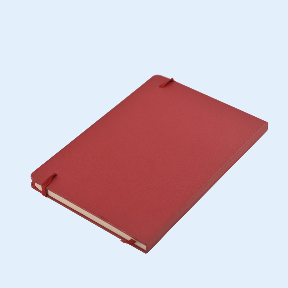 Customized Office Red PU Leather Diary Hardcover Notebook