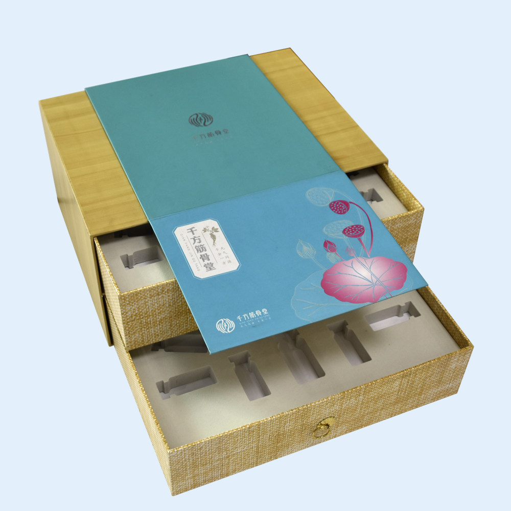 Double Layer Drawer Gift Box with EVA Inner Tray