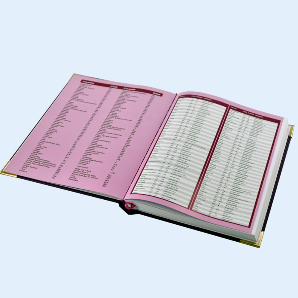 PU Leather Metal Protective Corner Debossed Logo Notebook