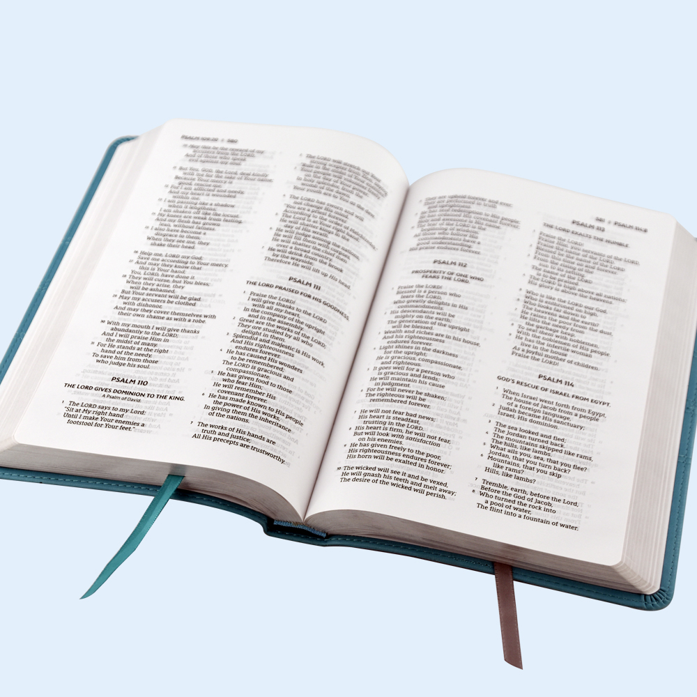 Customized Expensive PU Leather Embossed for Christian Bible Book Printing