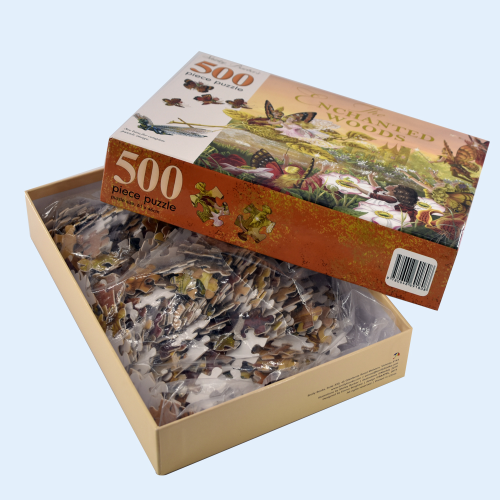 Customized 500 Pieces Jigsaw Puzzle Characters with Rigid Box Packaging