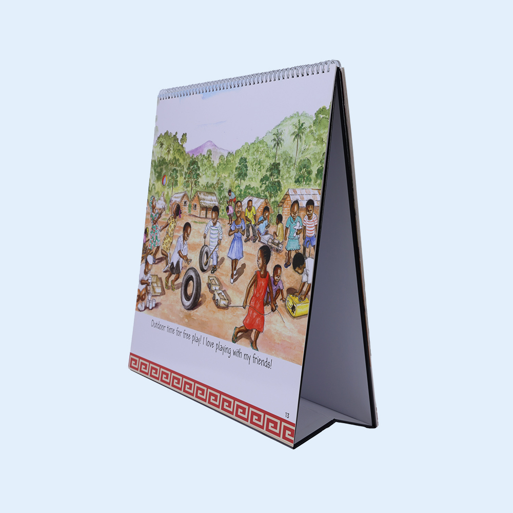 2026 New Design Calendar Wire-o Binding Custom Size Pattern Glossy Laminated High-Class Promotion Gift