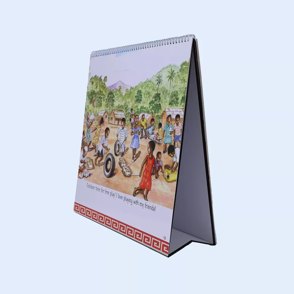 2026 New Design Calendar Wire-o Binding Custom Size Pattern Glossy Laminated High-Class Promotion Gift