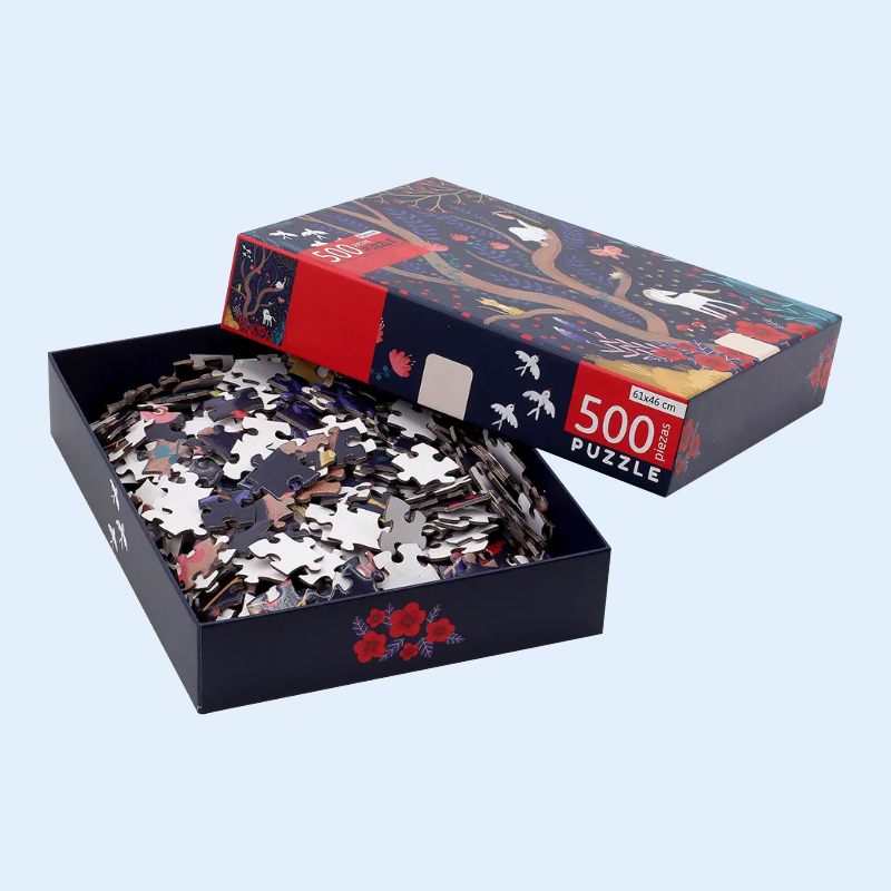 500 Pieces Game Puzzle Custom Gift with Magnet Hardcover Packaging Box
