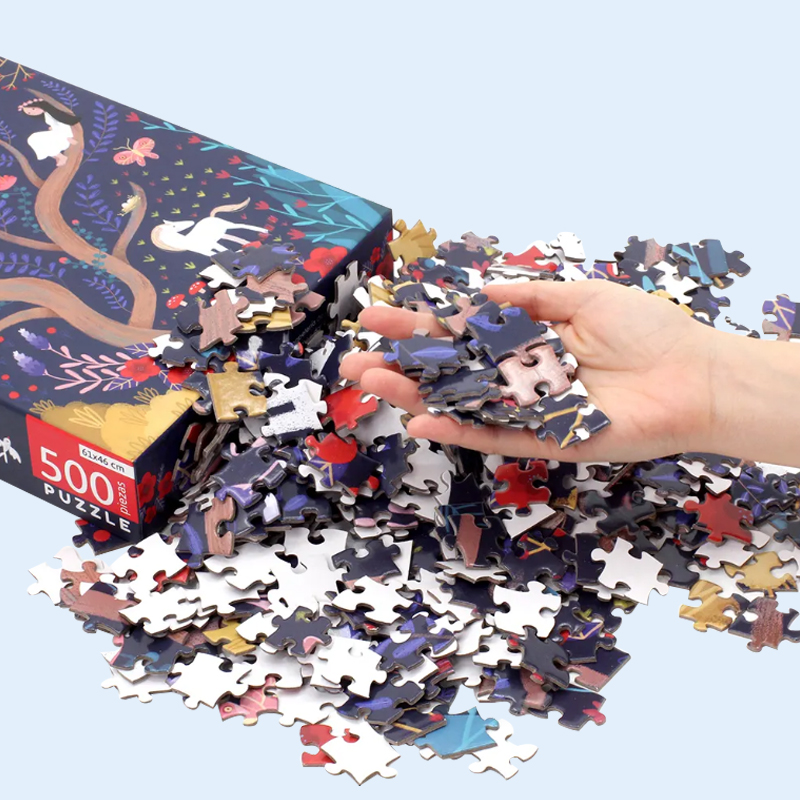 500 Pieces Game Puzzle Custom Gift with Magnet Hardcover Packaging Box