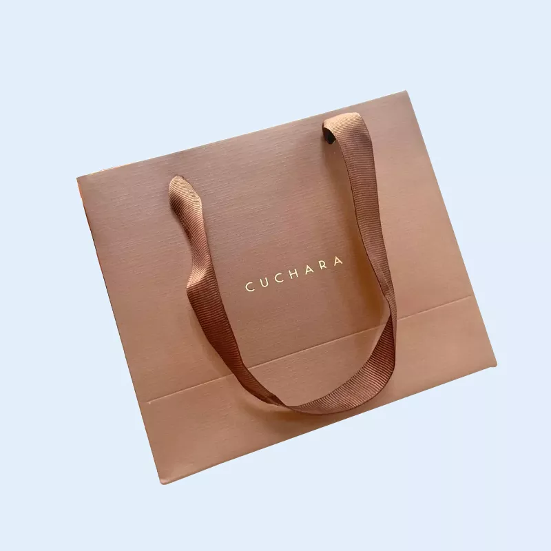 Customized Clothing Packaging Hand-Held Gift Bag with Ribbons and Customizable Logo