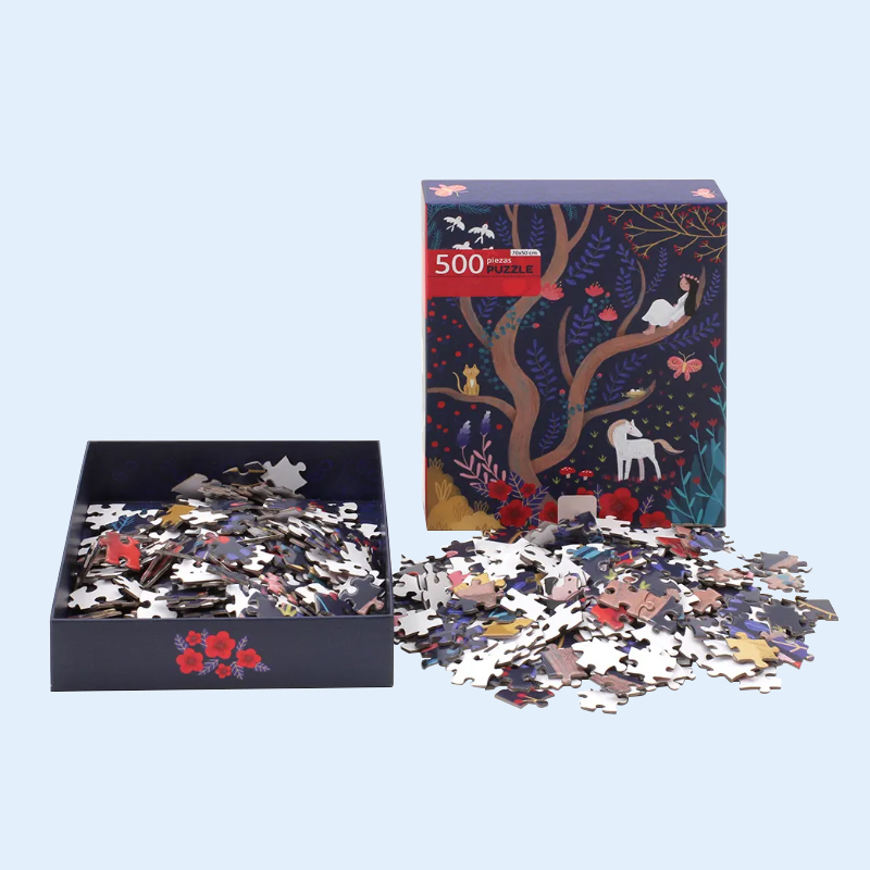 500 Pieces Game Puzzle Custom Gift with Magnet Hardcover Packaging Box
