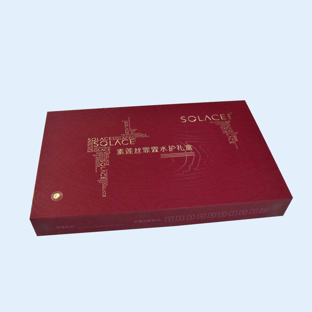 Custom Golden Hot Stamping Hardcover Box High Quality with Leather Handle