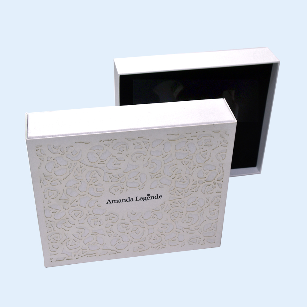 Custom White Gift Box with Carved Crafts High Quality Drawer Box