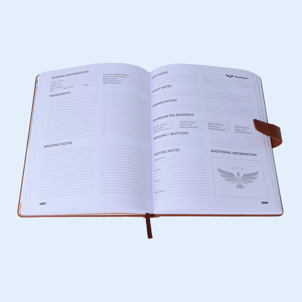 Customized Office Brown PU Leather Diary Hardcover Notebook with Logo